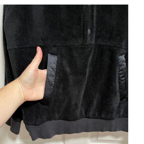 Athleta Recovery Cozy Fleece half snap pullover black small loungewear active - Picture 3 of 9
